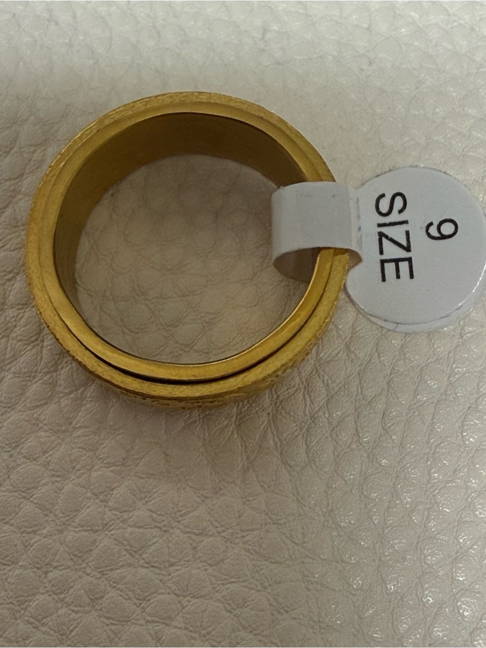 18K Gold over Sterling Celestial Spinning Band Ring - Size 9